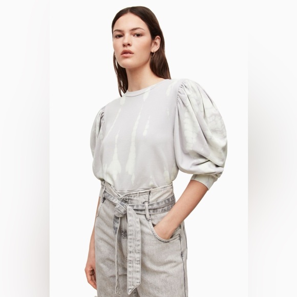 NWT All Saints Elizah Tie Dye Sweatshirt Puffed Long Sleeve Size XS - Picture 1 of 11